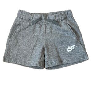 Nike Big Girls Sportswear Club French Terry Shorts Medium Embroidered Logo